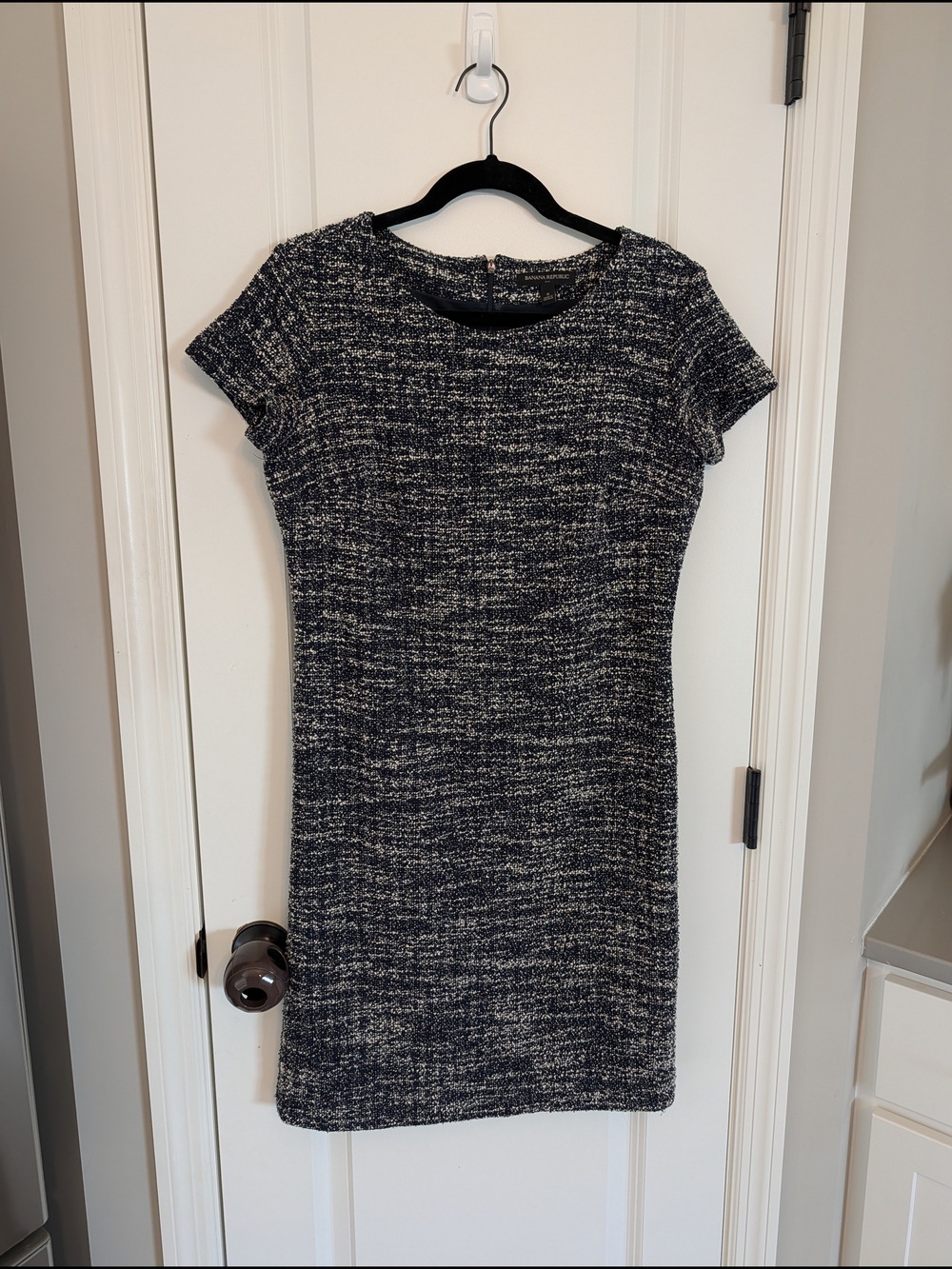 Banana Republic Navy and White Tweed Dress